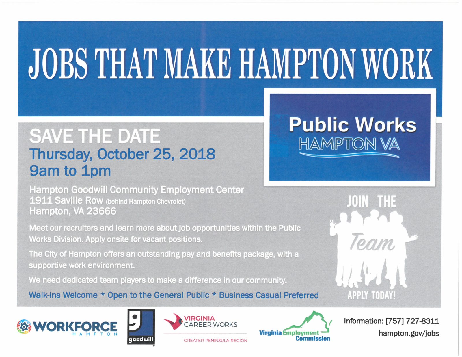Job Fair City of Hampton Public Works Hampton CEC Goodwill of