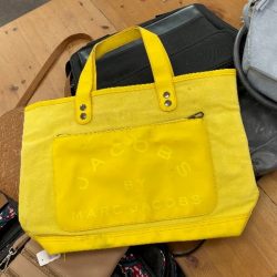 Yellow bag thrifted from Goodwill